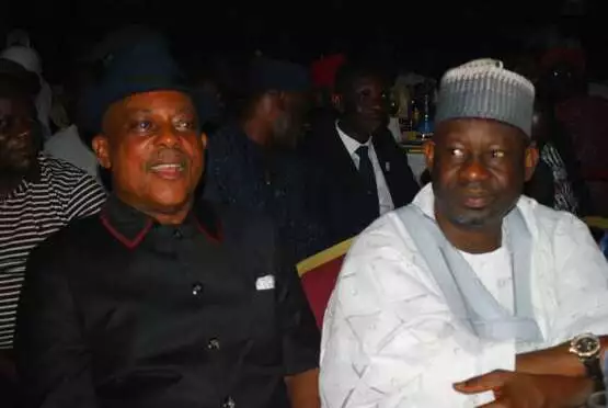 Prince Uche Secondus,PDP, Chairman and Ibrahim Dankwanbo,governor of Gombe state