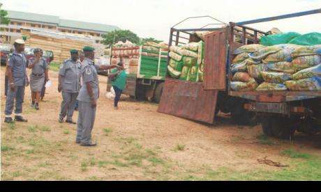 Impounded Truck Load of Rice by FOU, Zone A,  Personnel