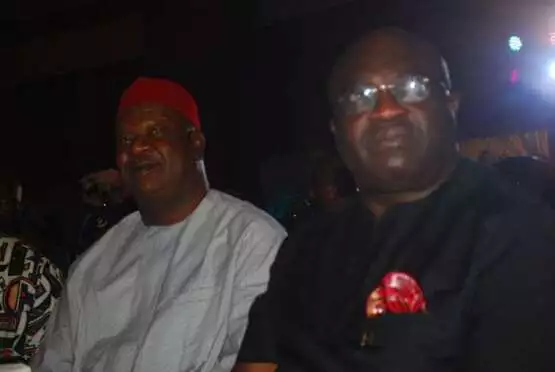 Anyim Pius Anyim and Dr.Okezie Ikpeazu,governor of Abia State