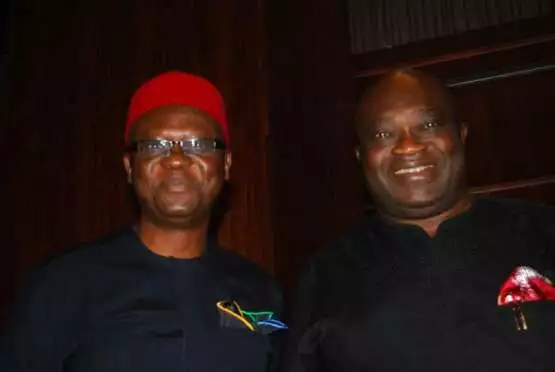 Chief Charles Anudu and Dr. Okezie Ikpeazu,governor of Abia State