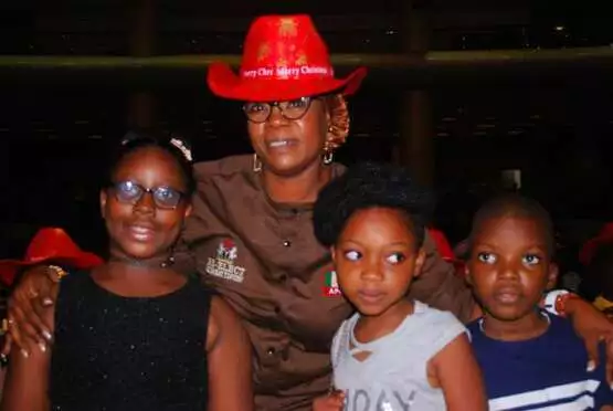 Hon. Princess Rashidat Abiodun Adu and some kids