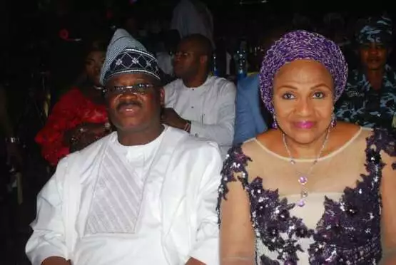 Sen.Abiola Ajimobi and his wife Florence