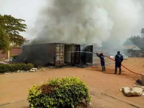 INEC Container-Built Office: Razed At Awka, Anambra State 