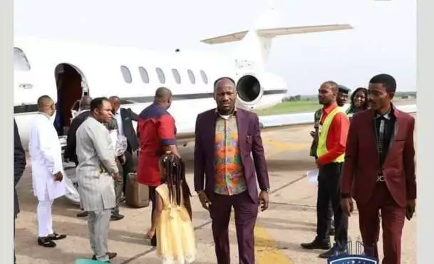Apostle Sulaiman with his jet