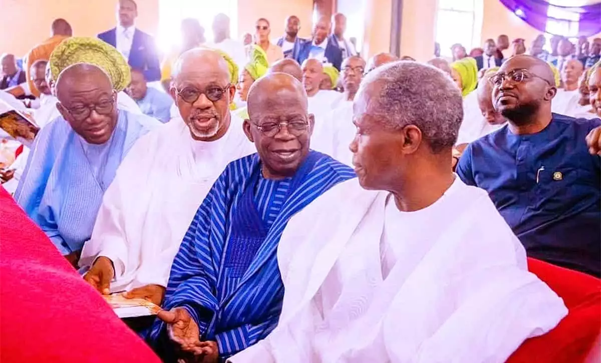 Bola Tinubu and Yemi Osinbajo at Akeredolu's Mother Burial