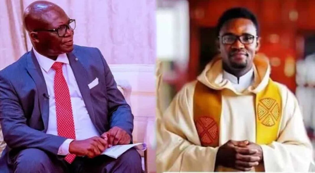 Reverend Father Francis Ugwu and Reuben Abati