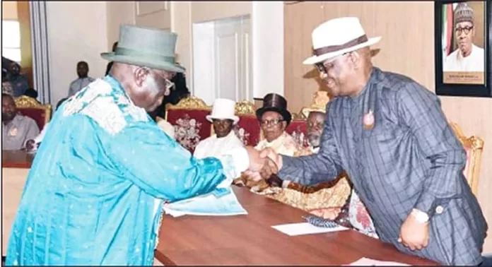 Chief Ferdinand Alabraba and Wike Chief Ferdinand Alabraba and Wike