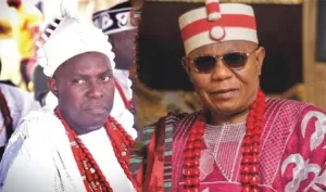 Oba Ogunlade Aladetoyinbo and Iralepo of Isinkan Oba Oluwagbemiga Olofin- Adimula