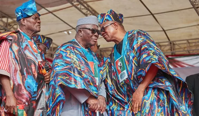Peter Obi and Pa Ayo Adebanjo Peter Obi and Pa Ayo Adebanjo