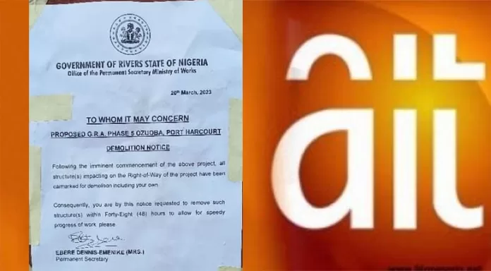AIT Demolition in Rivers State