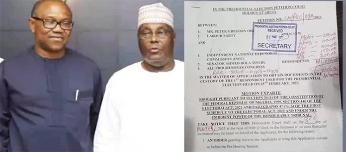 Peter Obi and Atiku in Court