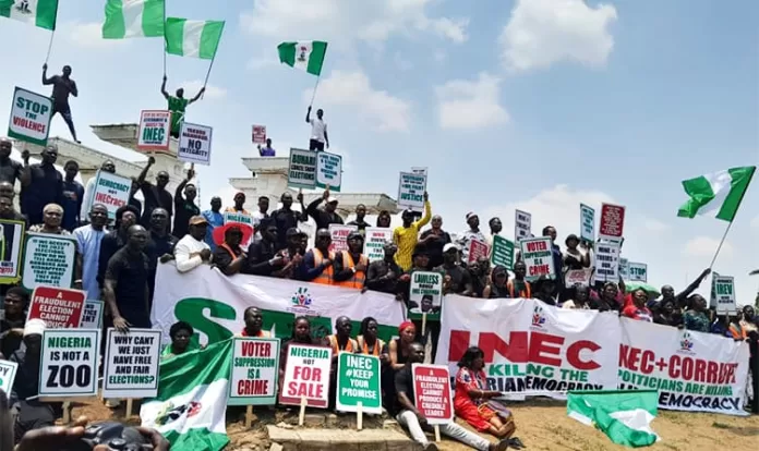 Protest in Abuja Calling for Interim Govt