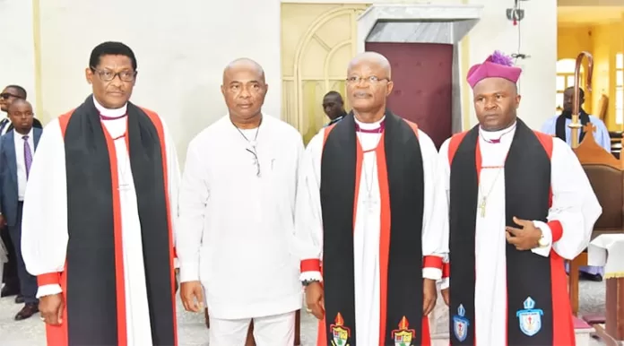 Hope Uzodimma with Archbishop Onuoha Hope Uzodimma with Archbishop Onuoha