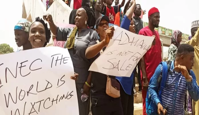 PDP Protest in Adamawa PDP Protest in Adamawa