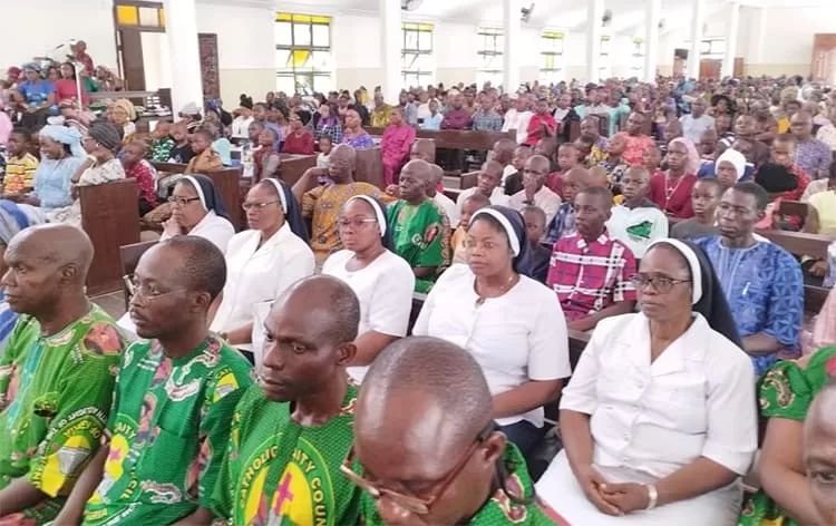 Worshippers at St Francis Catholic Church