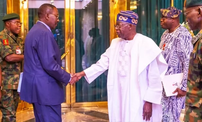 President Bola Tinubu in NSA Office
