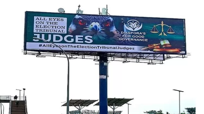 All Eyes on The Election Tribunal Judges Bilboard All Eyes on The Election Tribunal Judges Bilboard