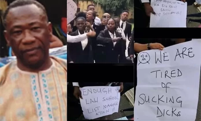 Prof Cyril Ndifon and UNICAL Female Law Students