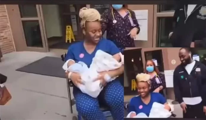 Choma and Davido with their Twins