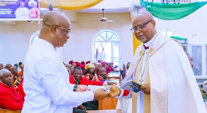 Governor Hope Uzodimma with Rt Rev Godson U Ukanwa