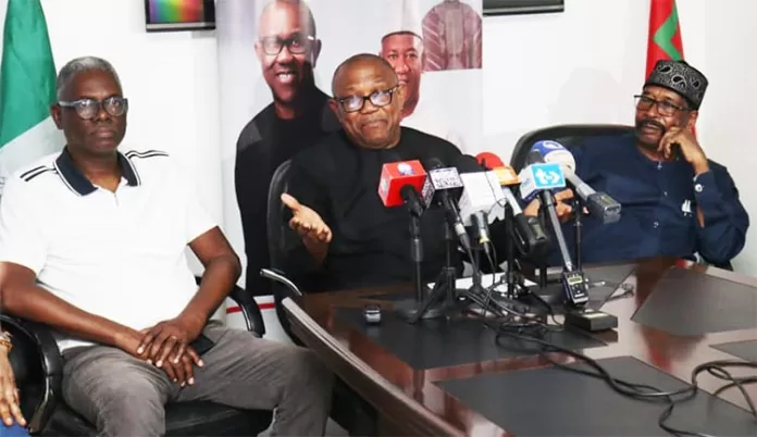Peter Obi during press briefing