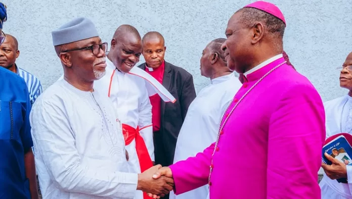 Governor Lucky Aiyedatiwa and Rev Anselm Olorunfemi Governor Lucky Aiyedatiwa and Rev Anselm Olorunfemi