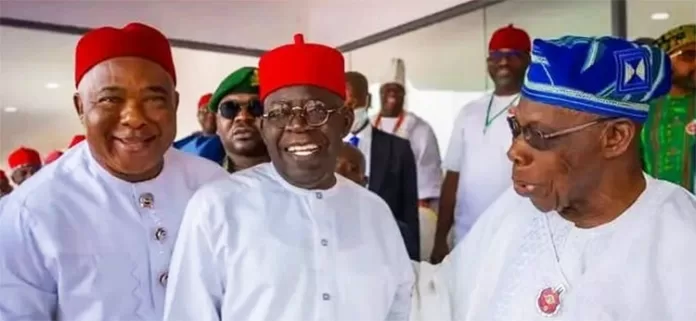 Hope Uzodimma and Bola Tinubu and Olusegun Obasanjo