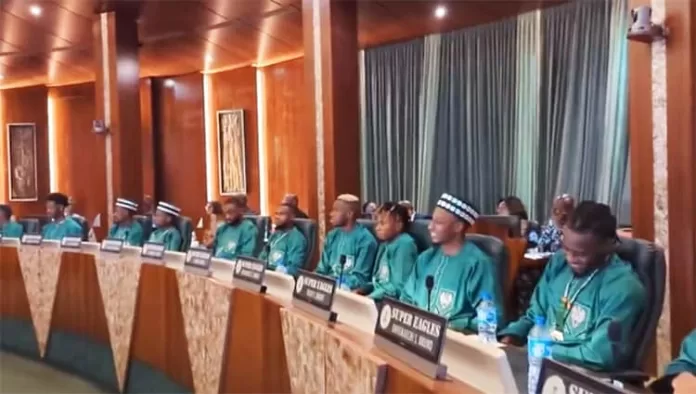 President Bola Tinubu hots Super Eagles