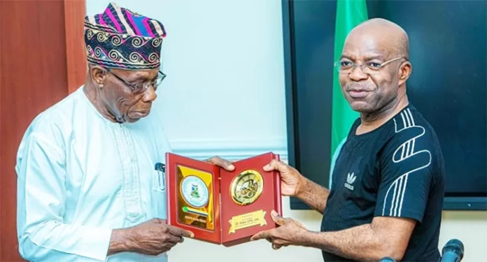 Olusegun Obasanjo with Alex Otti