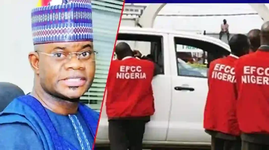 Yahaya Bello and EFCC officials