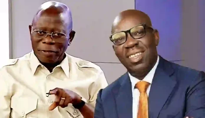 Senator Adams Aliyu Oshiomhole and Godwin Obaseki Senator Adams Aliyu Oshiomhole and Godwin Obaseki