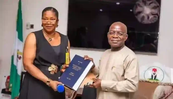 Justice Florence Duruoha -Igwe and Governor Alex Otti