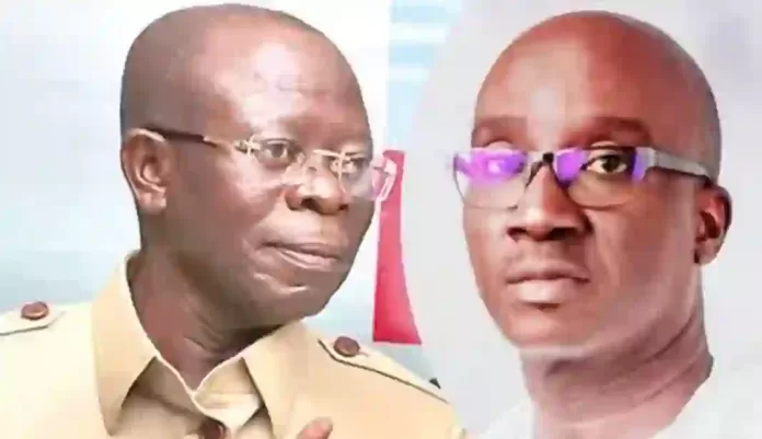 Adams Oshiomhole and Senator Monday Okpebholo