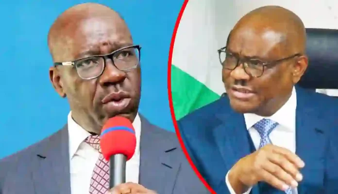 Godwin Obaseki and Nyesom Wike Godwin Obaseki and Nyesom Wike