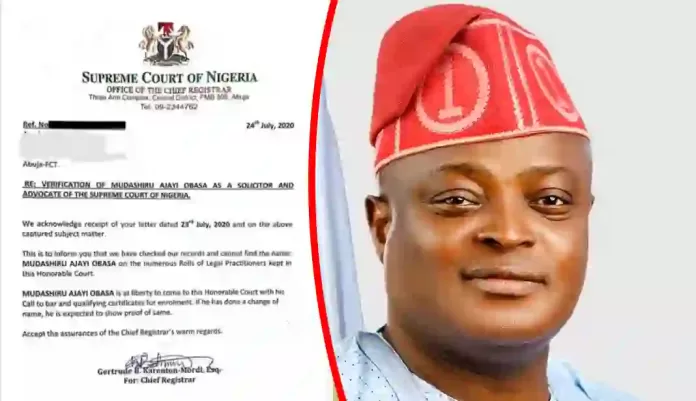 Mudashiru Obasa and the Supreme Court Letter Mudashiru Obasa and the Supreme Court Letter