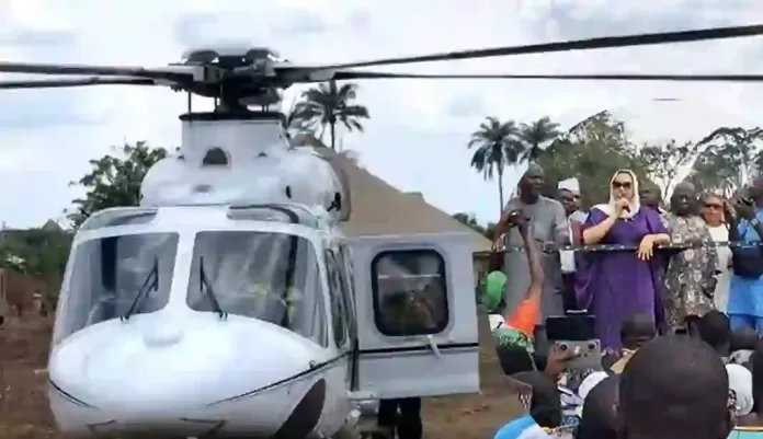 Natasha Storms Constituency In Helicopter