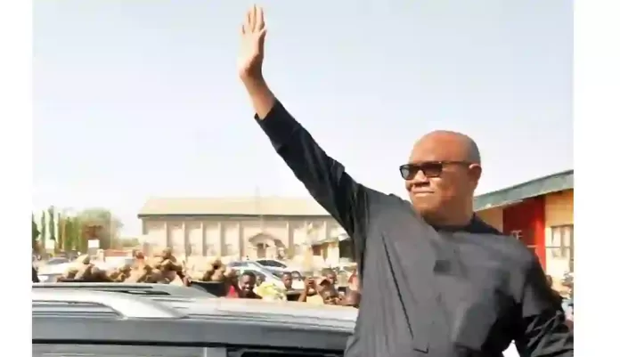 Peter Obi waving his supporters