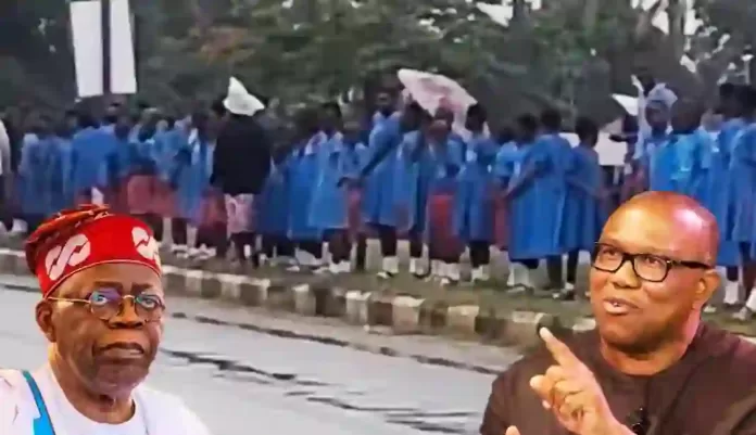 School Children Welcome Bola Tinubu n Benue School Children Welcome Bola Tinubu n Benue