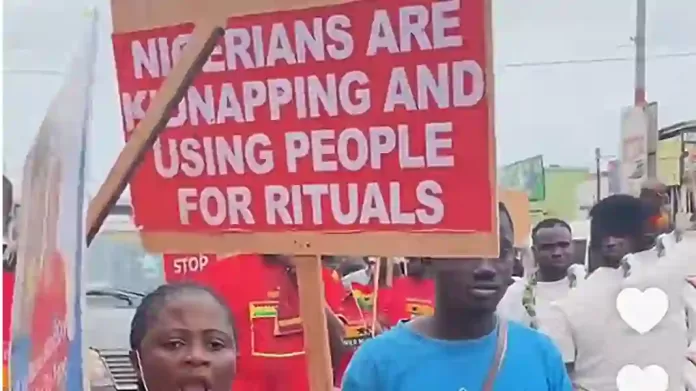 Protest in Ghana against Nigerians