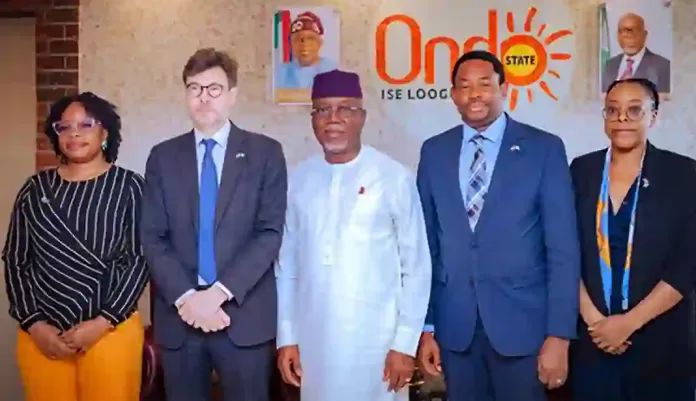 Mr Jonny Baxter with Ondo Governor Lucky Aiyedatiwa