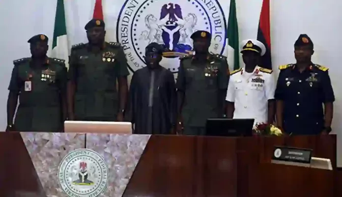 President Tinubu decorates new service chiefs