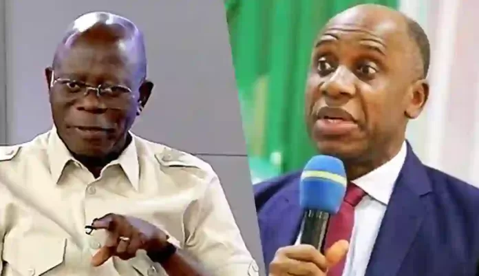 Adams Oshiomhole and Rotimi Amaechi