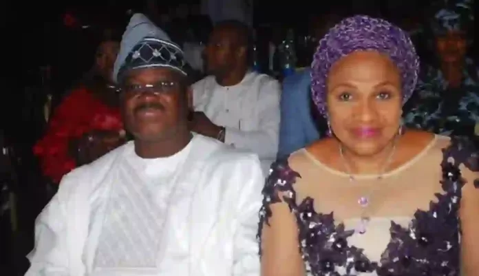 Sen Abiola Ajimobi and his wife Florence