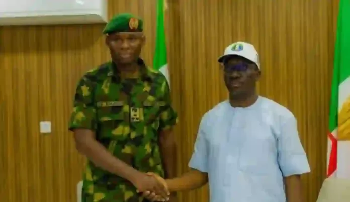 Senator Monday Okpebholo and Brigadier General Ahmed Olatunboju Balogun