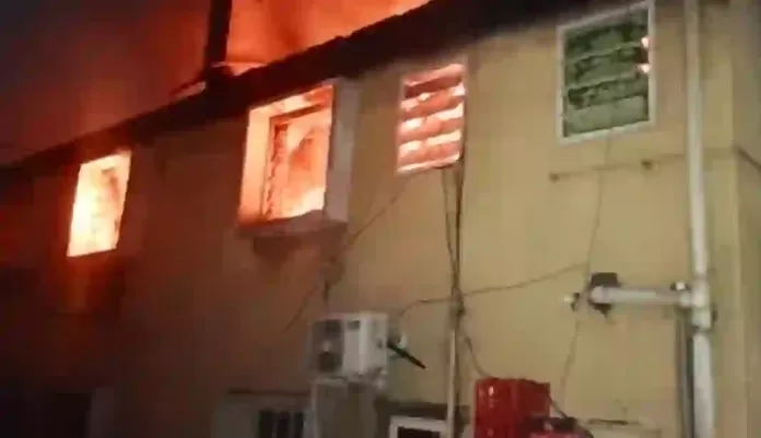 Fire Guts Building At Ikeja Computer Village