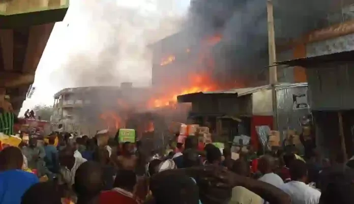 Fire outbreak at the Singa Market Fire outbreak at the Singa Market