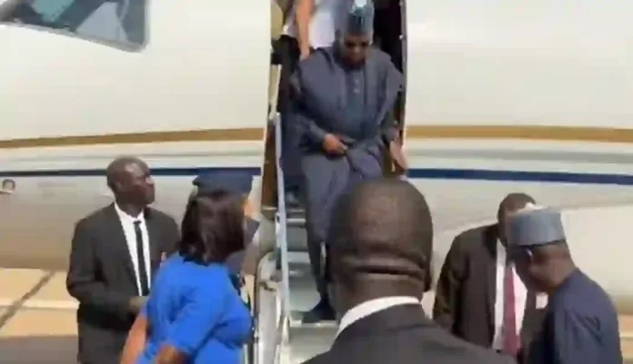 VP Kashim Shettima arrives Woro Kwara State