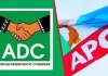 ADC-PCC Accuses APC Of Coercing Opposition Governors Into Joining Campaign Council ADC and APC Logo