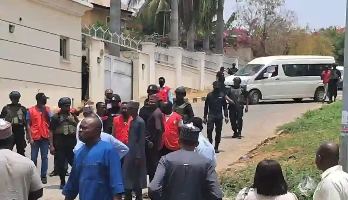 EFCC at Malami House in Abuja