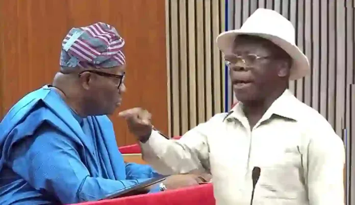 Godswill Akpabio and Senator Adams Oshiomhole